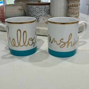 Pair of “ hello sunshine “ coffee / tea mugs. Purchased from Winners